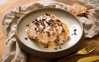 Oat Chocolate Chip Tahini and Banana Pancakes