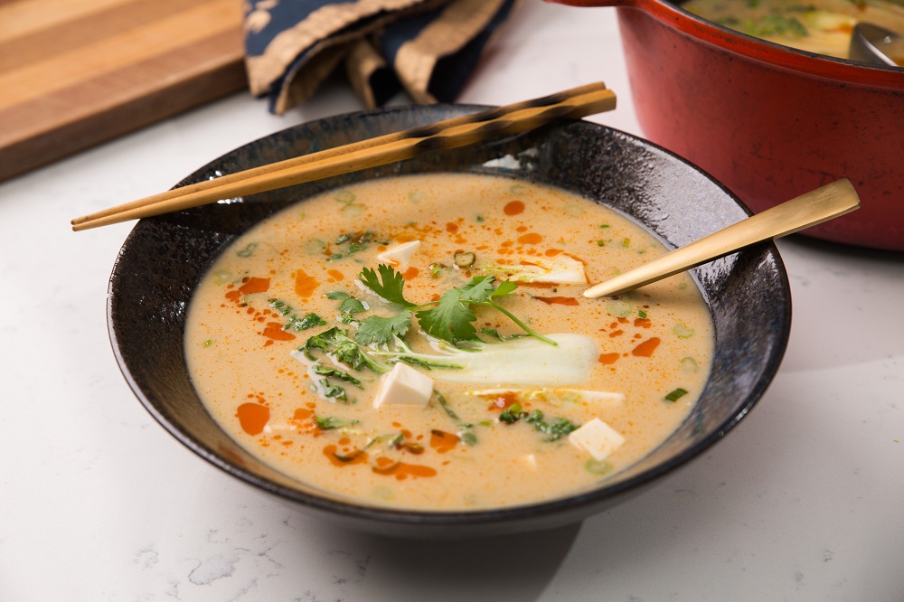 Spicy Coconut and Tofu Miso Soup